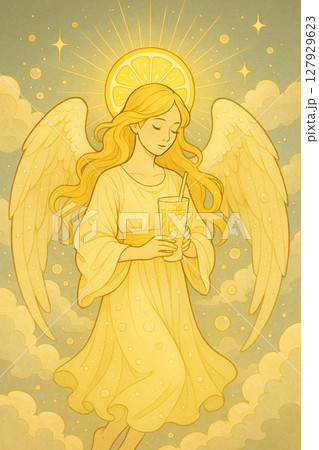 Celestial Zest: The Angel of Lemon Light 127929623