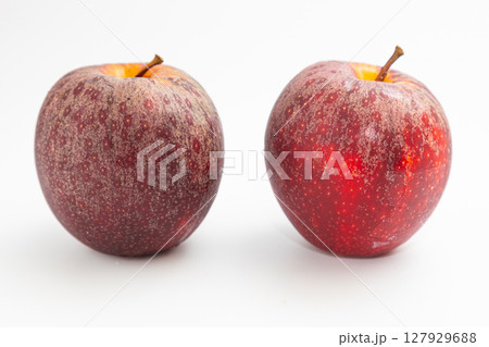 ニュージーランド産の小ぶりな皮付きリンゴの素材写真 127929688