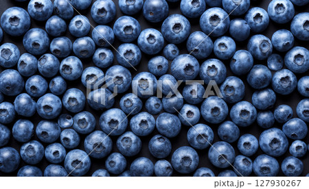 Background of bright blueberries with a top view filling the entire screen 127930267