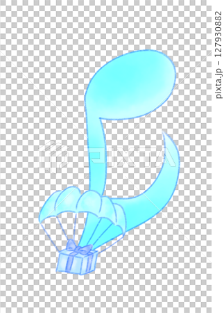 Musical note with a parachute 127930882