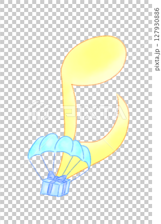 Musical note with a parachute 127930886