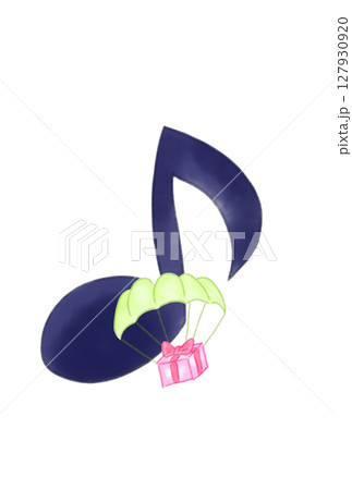 パラシュートの付けた音符 127930920