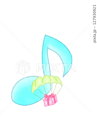 パラシュートの付けた音符 127930921