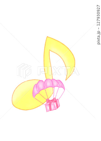 パラシュートの付けた音符 127930927