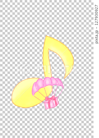 パラシュートの付けた音符 127930927