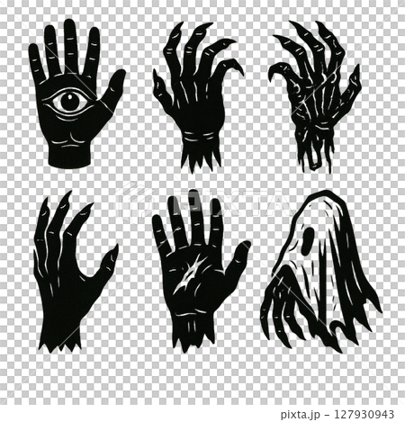 詛咒之手插圖集（6 種）/恐怖/黑暗物質 127930943