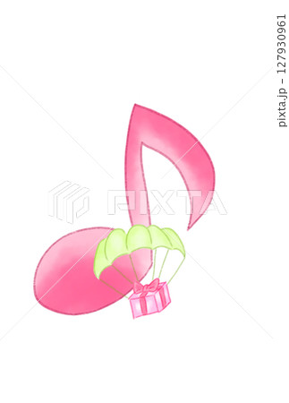 パラシュートの付けた音符 127930961