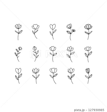 Vertical Flower Silhouette. Bold vertical floral silhouette with stacked blooms and strong linear stems for visual contrast. Vertical Flower Silhouette. Bold vertical floral silhouette with stacked blooms and strong linear stems for visual contrast. 127930985