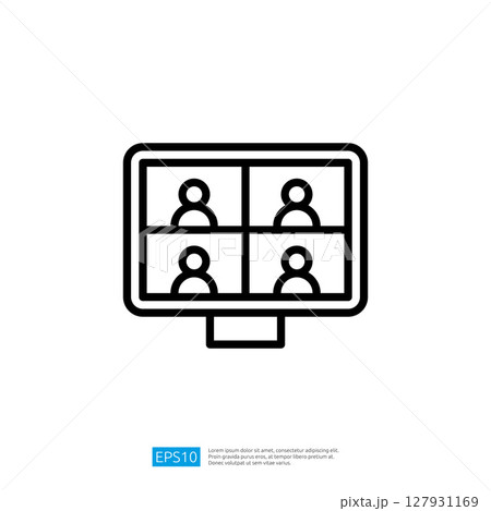 Icon of a Video Conference Screen Displaying...のイラスト素材 [127931169] - PIXTA