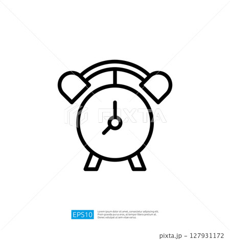 Simple Alarm Clock Icon Representing Time Management and Scheduling on a White Background Simple Alarm Clock Icon Representing Time Management and Scheduling on a White Background 127931172