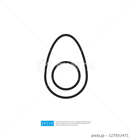 Minimalist Outline Icon of Avocado Fruit with a Circular Pit in a Simple Graphic Design for Healthy Food Representation Minimalist Outline Icon of Avocado Fruit with a Circular Pit in a Simple Graphic Design for Healthy Food Representation 127931471