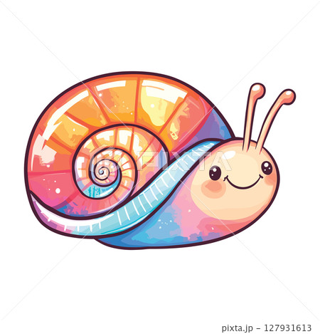 cute little snail in snail shell childish isolated vector illustration 127931613