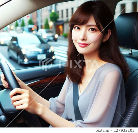 運転席する女性 127932103