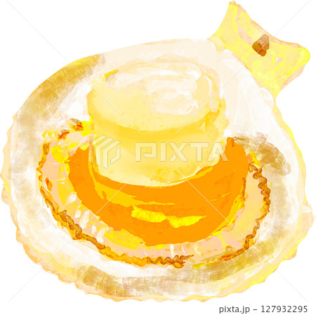 ホタテ貝の焼き物のイラスト 127932295