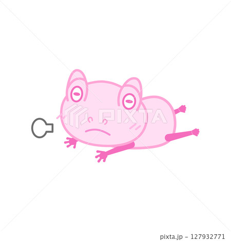 カエルイラスト(桃・無気力) カエルイラスト(桃・無気力) 127932771