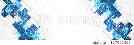 Abstract background. Scientific and technological concept. Square art. Vector 127933495