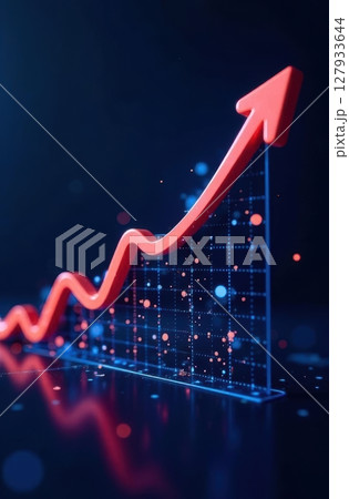 Red arrow graph increasing showing business success and growth Red arrow graph increasing showing business success and growth 127933644