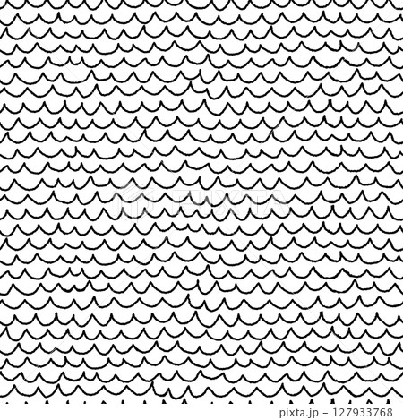 Fish scale seamless pattern in black and white. Vector seamless abstract background with Irregular hand drawn zig zag lines. Perfect for wallpaper, packaging, textile, or other projects Fish scale seamless pattern in black and white. Vector seamless abstract background with Irregular hand drawn zig zag lines. Perfect for wallpaper, packaging, textile, or other projects 127933768