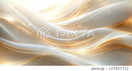 抽象的で高級感のある金色の光のウェーブ背景 127935722