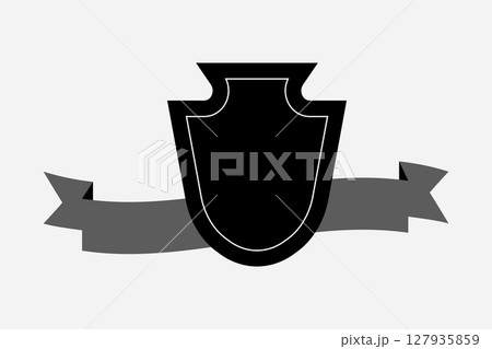 Badge Design featuring a sophisticated Ribbon to symbolize accomplishment 127935859