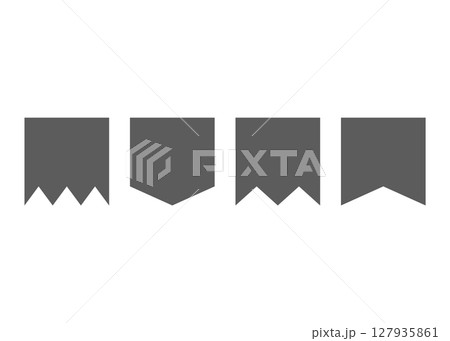 Retro ribbon. Icon on white background. Curved textile symbol. Flat vector isolated banner 127935861