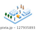 イラスト素材｜アイソメトリック_工場_01 127935893