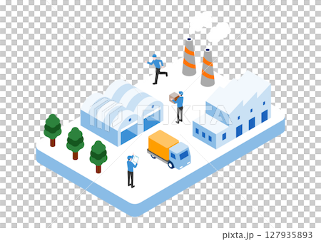 插圖素材 |等距工廠01 插圖素材 |等距工廠01 127935893
