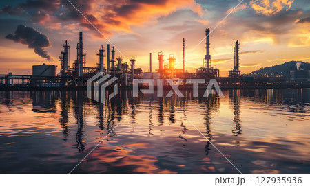 The plant is a complex for oil refining and production of various types of fuel. AI Generated 127935936
