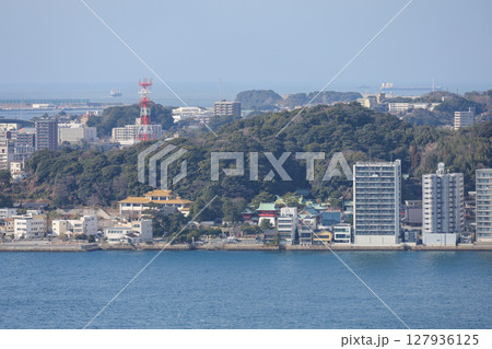 福岡県 北九州市 門司港レトロ展望室からの眺め 下関市赤間神宮方面 福岡県 北九州市 門司港レトロ展望室からの眺め 下関市赤間神宮方面 127936125