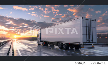 Logistics and transportation of various goods by trucks on the highway. AI Generated Logistics and transportation of various goods by trucks on the highway. AI Generated 127936254