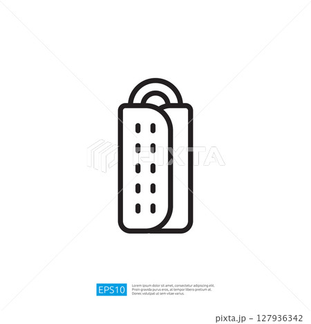 Stylized Minimalist Icon of Compact Storage Bag with Simple Lines and Utility Design for Everyday Accessories 127936342