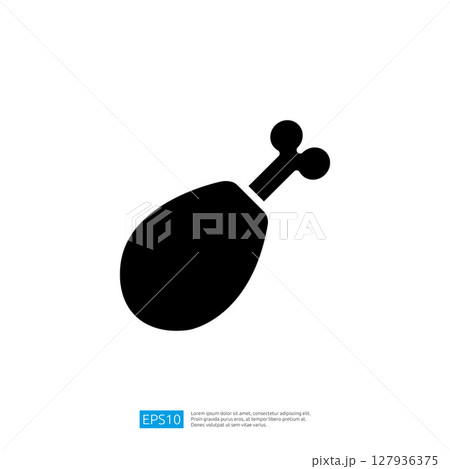 Icon of Chicken Drumstick Silhouette Representing Delicious Comfort Food and Culinary Delight 127936375