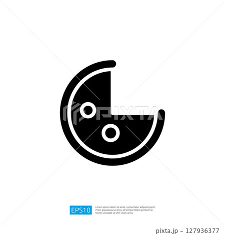 Iconic Black and White Moon Phase Symbol on a Minimalist Background Representing Celestial Themes and Astrological Concepts 127936377