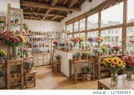 オシャレな花屋 127936983