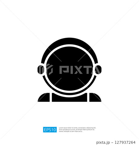 Minimalist Icon of an Astronaut in Spacesuit Representing Adventure and Exploration in the Vastness of Space 127937264