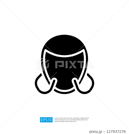 Faceless Icon Representing Emotions and Thoughts with Hands Covering the Face in a Minimalist Black and White Design 127937276