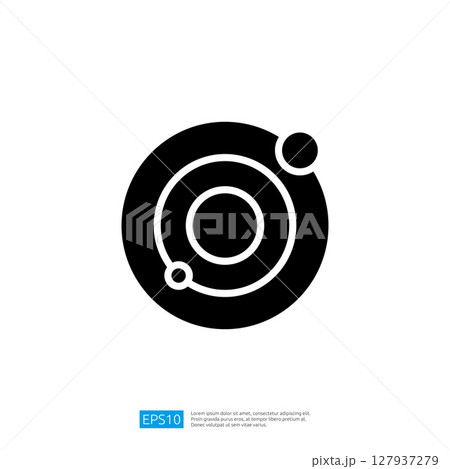 Geometric Abstract Icon Design Featuring Circular Shapes with Bubbles in Black and White Color Scheme 127937279