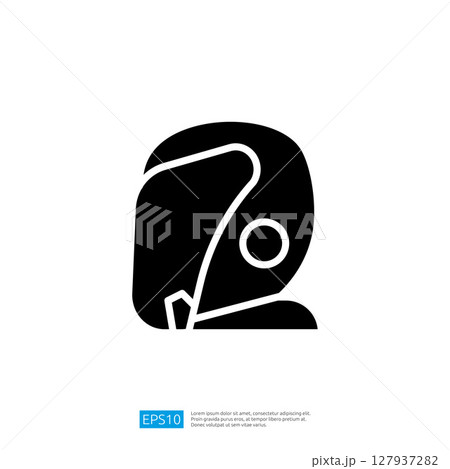 Stylish Business Icon Featuring a Profile Silhouette with Modern Lines and a Minimalist Design for Professional Themes 127937282