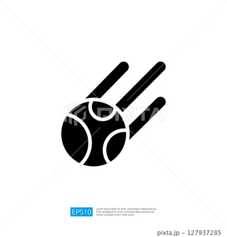 Dynamic Tennis Ball Icon in Motion Representing Energy and Speed in Sports Activity 127937285