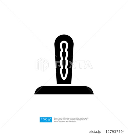 Stylized Cactus Icon Representing Growth and Nature in Minimalist Black and White Design with Simple Shapes 127937394