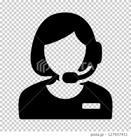 Operator, after-sales service icon Woman wearing a headset Operator, after-sales service icon Woman wearing a headset 127937431