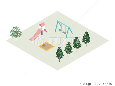イラスト素材｜アイソメトリック_建物05 127937710