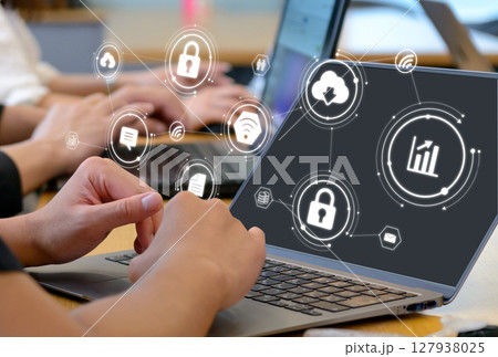 ビジネス、ネットワークイメージ、IT、クラウド、ドキュメント管理、デジタルワークフロー 127938025