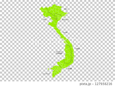 世界地図より、ベトナムの行政区分地図 (Map of Vietnam) 世界地図より、ベトナムの行政区分地図 (Map of Vietnam) 127938216