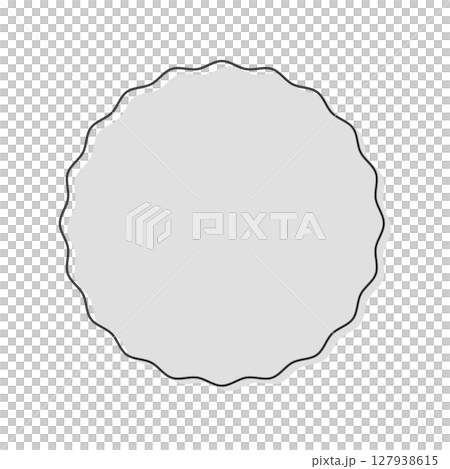 Simple and stylish silver/gray emblem-like shape - frame and decoration line icon material 127938615