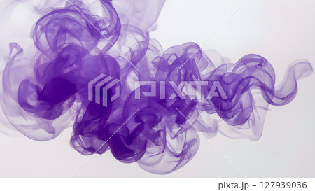 Purple smoke cloud fog dust isolated on transparent background. Colorful smoke smog misty fog steam explosion special effect. Smoke texture for Compositing, covering, overlay, design elements, 127939036