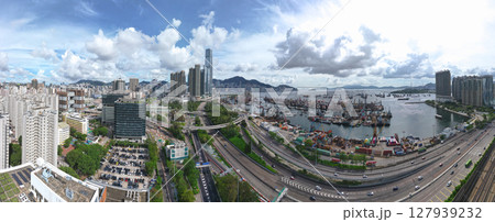 June 29 2025 Overview of Harbor and Urban Cityscape with Skyscrapers 127939232