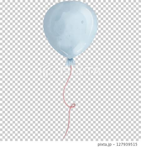 Hand painted watercolor birthday balloons 127939515