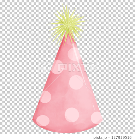 Hand painted watercolor birthday party hat Hand painted watercolor birthday party hat 127939516