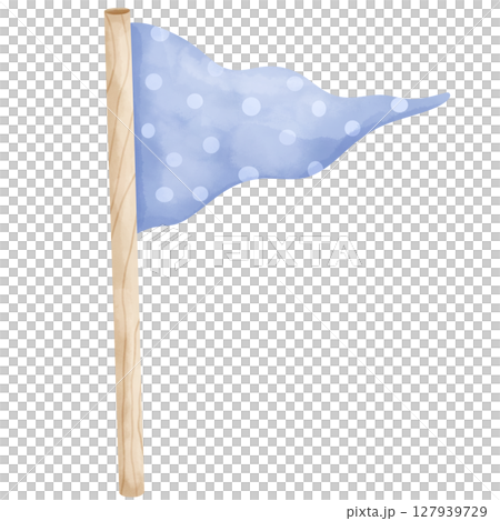 Hand drawn watercolor birthday party flag 127939729